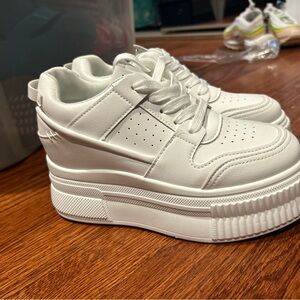 Women's White Platform Sneakers